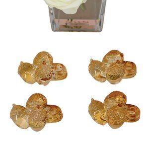 Williams Sonoma Acorn Taper Candle Holders Amber Glass 10 Inch Set of 4